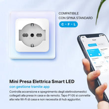 Carica l'immagine nel visualizzatore di Gallery, Tapo P105 - Presa Smart Italiana, WiFi Intelligente Smart Plug, Controllo Vocale, Compatibile con Alexa e Google Home, C