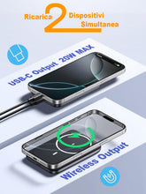 Carica l'immagine nel visualizzatore di Gallery, Power Bank Magnetico 10000mAh, Wireless Caricatore 20W Ricarica Rapida Powerbank, Caricabatterie Portatile per Magsafe, 