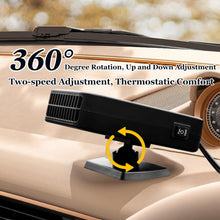 Carica l'immagine nel visualizzatore di Gallery, Riscaldatore Auto 12V 200W - Sbrinatore e Antiappannamento Portatile a 360° con Presa Accendisigari - Riscaldamento Rapi