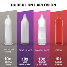 Carica l'immagine nel visualizzatore di Gallery, Durex Fun Explosion Mix di Preservativi Sottili, con Rilievi e Nervature e Aromatizzati - 40 Profilattici, Esclusiva Onl