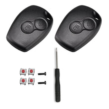 Carica l'immagine nel visualizzatore di Gallery, 2 Pieces Ricambio Chiave Guscio 2 Tasti Cover Guscio Chiave Telecomando con 1 Cacciavite e 4 Pulsanti per Renault Kangoo