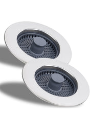Carica l'immagine nel visualizzatore di Gallery, Hibbent 2 Sets Setaccio per lavello da cucina e tappo combo - Universale 3-in-1 Guscio in acciaio inossidabile con setac