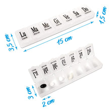 Carica l'immagine nel visualizzatore di Gallery, Portapillole Settimanale in ITALIANO a 7 Scomparti 7 Giorni Portapastiglie Giornaliero Organizer Medicine Porta Pastigli