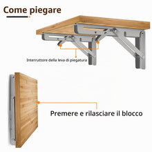 Carica l'immagine nel visualizzatore di Gallery, Staffe per Mensole Pesanti Pieghevole 400mm, Reggimensola a Scomparsa in 2 Pezzi in Acciaio Inossidabile Caricabile 150 
