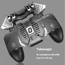 Carica l'immagine nel visualizzatore di Gallery, Mobile Controller con Fan Ventola Raffreddamento, Smartphone Trigger 6 Finger L1 R1 L2 R2 per PUBG COD Telefono Cellular