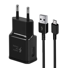 Carica l'immagine nel visualizzatore di Gallery, Caricabatterie Ricarica Rapida AFC 2A USB Alimentatore con cavo Micro USB da 1,5 m Per Samsung Galaxy S7/S7 Edge/S6/S6 E
