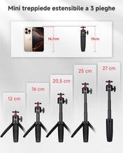 Carica l'immagine nel visualizzatore di Gallery, Rollei Mini Treppiede Comfort Desktop 2-in-1 27cm con Testa a Sfera a 360°