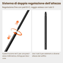 Carica l'immagine nel visualizzatore di Gallery, COSYLAND Mensola Doccia Telescopica Senza Foratura, 4 Ripiani, Nero
