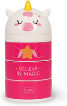 Carica l'immagine nel visualizzatore di Gallery, Legami - Organiser da Scrivania, Desk Organiser con 3 Cassetti ad Apertura Laterale, Scomparto Superiore con Chiusura a Scorrimento, Tema Unicorn