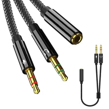 Carica l'immagine nel visualizzatore di Gallery, Cavo Audio Microfono Cuffie 2 in 1, Sdoppiatore Cuffie Microfono, Adattatore Jack 3,5mm Maschio a Femmina, Adattatore Sp