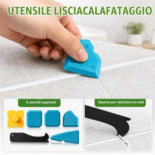 Carica l'immagine nel visualizzatore di Gallery, Raschietto Spatola Silicone 5 in 1 Professionale, Testa in Metallo, Bianco