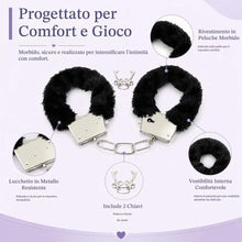 Carica l'immagine nel visualizzatore di Gallery, EBHO Manette per Coppia Giocattolo con Peluche Nero,Manette,Accessorio per Costume di Polizia e Sicurezza,Donna,Infermie