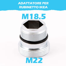 Carica l'immagine nel visualizzatore di Gallery, Adattatore per rubinetto miscelatore M18,5 - M22 per IKEA, GROHE, Neoperl TJ, filtro BRITA