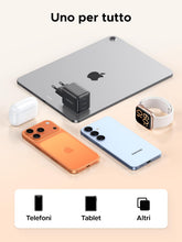 Carica l'immagine nel visualizzatore di Gallery, UGREEN Zapix 30W Caricatore USB C 3 Porte Ricarica Rapida Spina da Parete