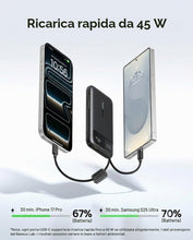 Carica l'immagine nel visualizzatore di Gallery, Baseus FC11 Powerbank 45W 10000mAh con 2 cavi USB-C Integrati, Mini Power Bank Ricarica Rapida con Certificato CCC, Cari