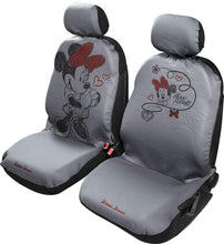Carica l'immagine nel visualizzatore di Gallery, Tataway Coppia coprisedili anteriori auto Minnie Mouse Topolina poggiatesta grigio rosso airbag compatibile universale p