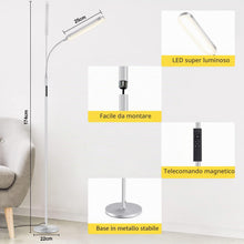 Carica l'immagine nel visualizzatore di Gallery, OUTON Lampada da Terra LED Dimmerabile, 12 W/1200 LM, Moderna Lampada da Lettura Regolabile con 4 Temperature di Colore,