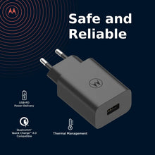 Carica l'immagine nel visualizzatore di Gallery, Motorola Chargers – Turbopower 33W Caricabatterie Rapido di Rete USB-PD/Adattatore di alimentazione con cavo USB-A-C da 