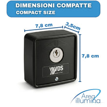 Carica l'immagine nel visualizzatore di Gallery, Area illumina Selettore a Chiave da Esterno in Tecnopolimero, Start/Stop, IP54, 16A, 2 Chiavi Incluse, Made in Italy, 7,
