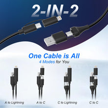 Carica l'immagine nel visualizzatore di Gallery, Cavo USB C e Lightning 4 in 1 [Certificato MFi] iPhone CarPlay e Android Auto, ricarica rapida e sincronizzazione dati d