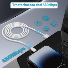 Carica l'immagine nel visualizzatore di Gallery, Cavo iPhone Originale Apple Certificato MFi, Cavo USB iPhone 2M Lungo Cavo Ricarica iphone cavo USB Lightning Caricatore