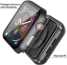Carica l'immagine nel visualizzatore di Gallery, Misxi [2 Pezzi] Nero Cover Con Vetro Temperato per Apple Watch SE3/SE2/SE/Serie 6/Serie 5/Serie 4 44mm, Custodia Rigida Protezione Totale Ultra Sottile HD Clear Pellicola Protettiva Per iWatch