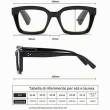 Carica l'immagine nel visualizzatore di Gallery, Hubeye Occhiali da lettura Donna e Uomo Quadrata Montatura Grande con Cerniere a molla Occhiali Anti luce blu (Nero, 0.0