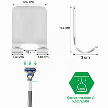 Carica l'immagine nel visualizzatore di Gallery, Bolatus 2 pezzi supporto per rasoio doccia, gancio autoadesivo porta rasoio doccia in acciaio inox, gancio adesivo senza
