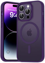 Carica l'immagine nel visualizzatore di Gallery, Natiiozie Magnetica Cover per iPhone 14 Pro Compatibile con MagSafe Custodia Traslucida Opaca Posteriore, Antiurto Anti-