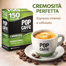 Carica l'immagine nel visualizzatore di Gallery, POP Caffè Cialde ESE 44 Compostabili – 150 Cialde Caffè Miscela Rossa Cremosa, Espresso Intenso, Compatibili con Macchin
