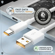 Carica l'immagine nel visualizzatore di Gallery, P37 Cavo Turbo Charge per Xiaomi 120W. Cavo USB-C 6A Quick &amp; Hyper Charge, Android Auto. Cavo USB-C 67W Mi Turbo 90W, 67