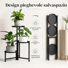Carica l'immagine nel visualizzatore di Gallery, FARYODI - Supporto per fiori a 3 livelli in metallo, porta piante in metallo e scala per piante per interni ed esterni, 