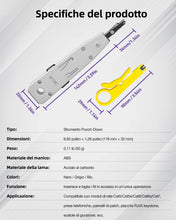 Carica l'immagine nel visualizzatore di Gallery, VCE Attrezzo Punch Down per Prese Rete con Tagliafili 1 Pezzo