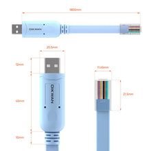 Carica l'immagine nel visualizzatore di Gallery, Console cavo USB, USB a RJ45 Cavo console per router Cisco/AP router/switch/Windows 7, 8 (1.8 m, blu)