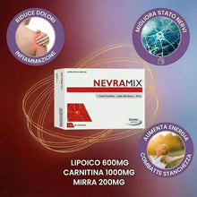 Carica l'immagine nel visualizzatore di Gallery, NEVRAMIX | Integratore Acido Alfa Lipoico, Carnitina e Mirra per benessere sistema Nervoso e dolori nervo/muscolare - Em