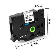 Carica l'immagine nel visualizzatore di Gallery, Nastro per Etichette Fimax Compatibile In sostituzione di Brother P-touch Laminato Tape Cassetta TZe-231 12mm per PT-H107B H105 H200 H100LB H100R 1000 1010 P300BT H110 (Bianco, 5Pz.)