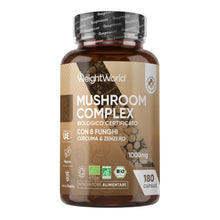 Carica l'immagine nel visualizzatore di Gallery, Miscela Funghi Bio con Zenzero, 8 Funghi, 180 Capsule Vegane, 3 Mesi