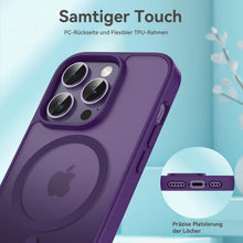 Carica l'immagine nel visualizzatore di Gallery, Natiiozie Magnetica Cover per iPhone 14 Pro Compatibile con MagSafe Custodia Traslucida Opaca Posteriore, Antiurto Anti-