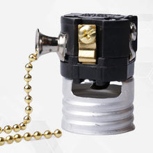 Carica l'immagine nel visualizzatore di Gallery, Portalampada vintage in alluminio E27: portalampada M10 E27 bronzo con interruttore a tirante, adattatore per lampada a 
