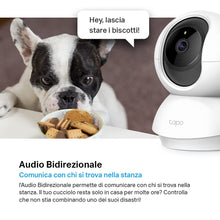 Carica l'immagine nel visualizzatore di Gallery, Tapo C210 2K 3MP Telecamera WiFi Interno Videocamera Sorveglianza 360° PTZ