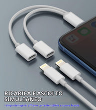 Carica l'immagine nel visualizzatore di Gallery, per iPhone Aux Ightning - Adattatore da jack a caricatore rapido (2 in 1) doppia spina per cuffie cavo di ricarica split