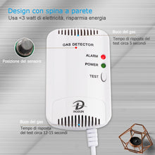 Carica l'immagine nel visualizzatore di Gallery, D MODUN-Rilevatore di Gas, Monitor di perdite di Gas Naturale GPL Carbone, Sensore di gas Metano Propano Butano, Allarme