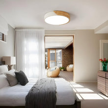 Carica l'immagine nel visualizzatore di Gallery, Riserva Plafoniera LED Soffitto Legno Bianco 30W, Rotonda 4500K