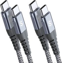 Carica l'immagine nel visualizzatore di Gallery, Cavo USB C USB C [2 pezzi 2m], [Ricarica rapida PD 60W] cavo usb type-c per con serie i phone 15, MacBookPro, iPad Pro/A