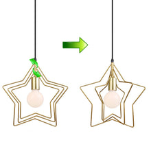 Carica l'immagine nel visualizzatore di Gallery, iDEGU Lampada a Sospensione E27 Plafoniera Design Creativo a Stella Lampada da Soffitto Moderno con 3 stelle Regolabili 