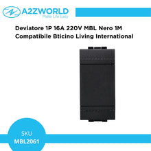 Carica l'immagine nel visualizzatore di Gallery, 4 Pezzi Deviatore 16A, Compatibile Con Bticino Living International, Nero