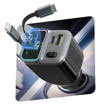 Carica l'immagine nel visualizzatore di Gallery, Retrattile Caricabatterie Auto 4 in 1,65W Caricatore Auto PD 3.0 Accendisigari USB Ricarica Veloce, Adattatore Caricabat