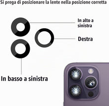 Carica l'immagine nel visualizzatore di Gallery, Vetro di Ricambio per Fotocamera Posteriore per iPhone 14 Pro/Pro Max - Antigraffio, impermeabile, con adesivo preinstal