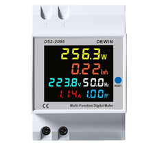 Carica l'immagine nel visualizzatore di Gallery, DEWIN Contatore Energia Elettrica Monofase, 6 in 1 Multifunzione Misuratore Consumo Elettrico 100A AC 40-300V Wattmetro 