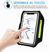 Carica l'immagine nel visualizzatore di Gallery, HAISSKY Fascia da Braccio con Tasca Auricolari per Smartphone fino a 6,9"